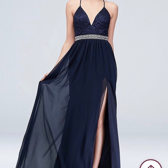 Navy Blue Prom / Bridesmaid Dress - Picture 6 of 7